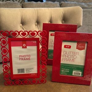 Red picture frames